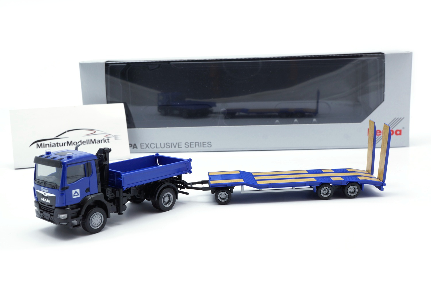 Herpa 960045 MAN TGS NN Dreiseitenkipper und TU3-Anhänger Hoch-Tief 1:87