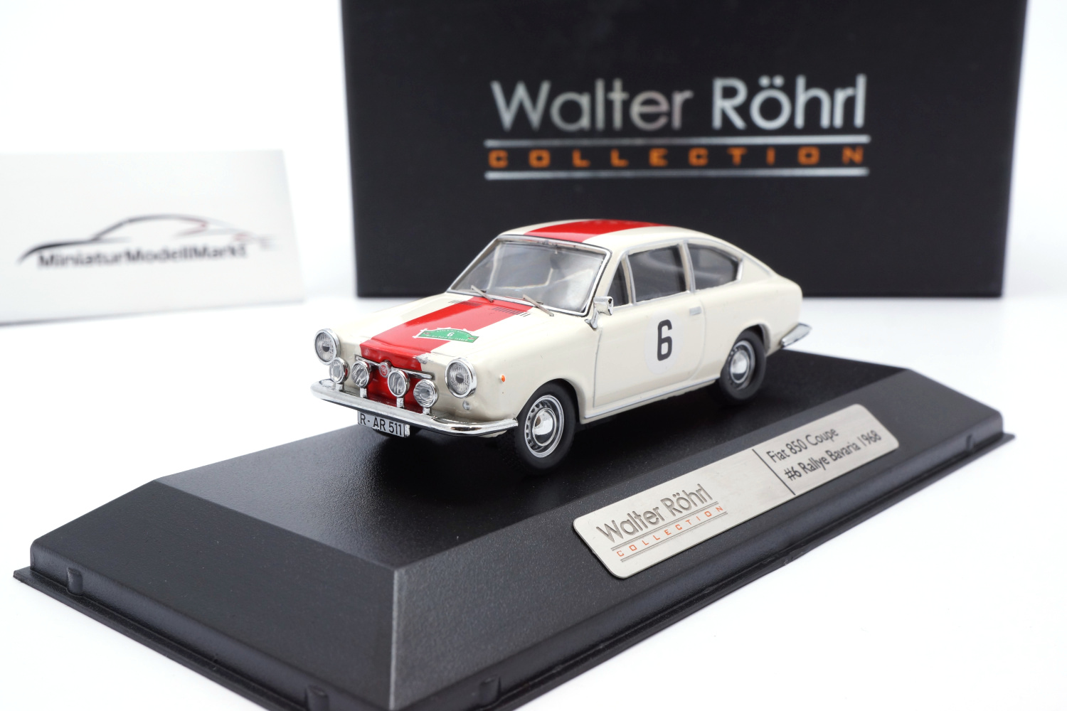 IXO WRC-02 Fiat 850 Coupe #6 Rallye Bavaria 1968 - W. Röhrl 1:43