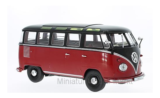 KK-Scale 180153 VW T1 - dunkelrot/schwarz - Samba - 1962 1:18