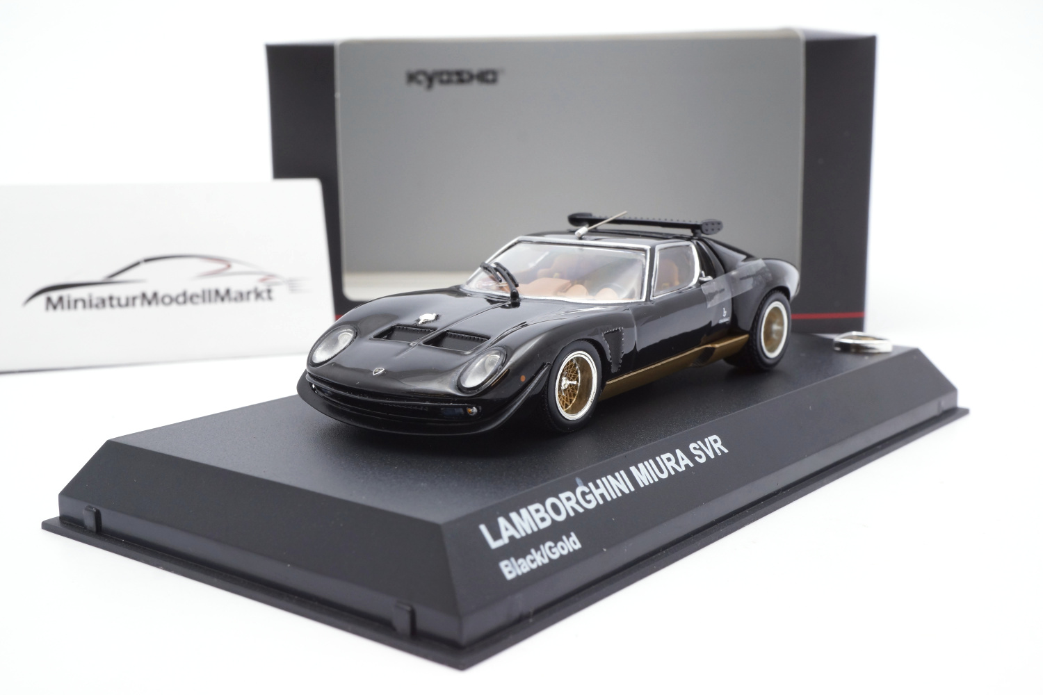 Kyosho KS03203BKG Lamborghini Miura SVR - Black /Gold - 1:43 1:43