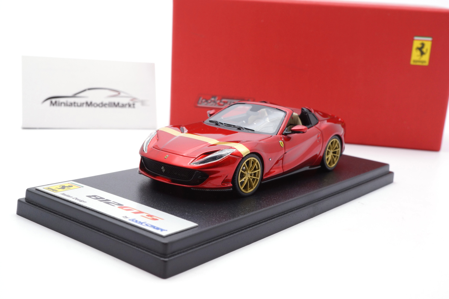 Looksmart LS516N Ferrari 812 GTS - Rosso Fuoco with Gold Stripe 1:43