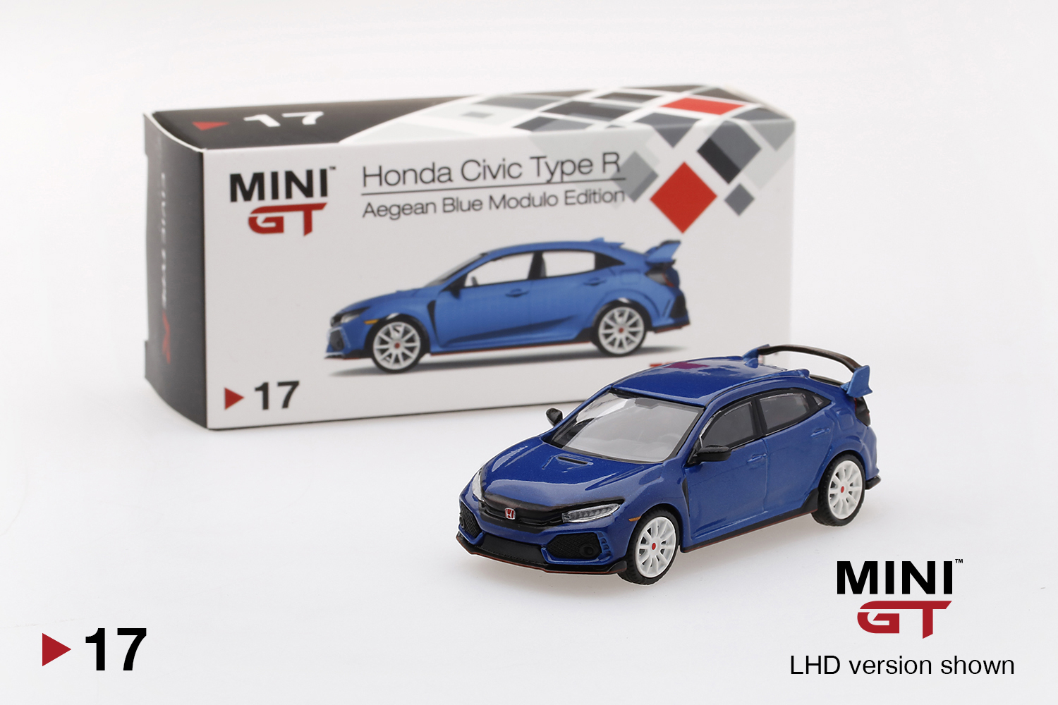 Mini GT 00017 Honda Civic Type R (FK8) Aegean Blue Modulo Edition LHD 1:64