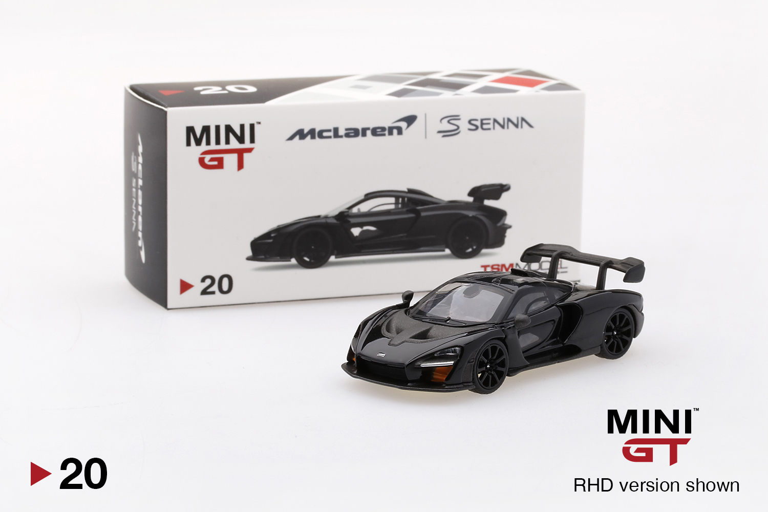 Mini GT 00020-L McLaren Senna Onyx Black LHD 1:64