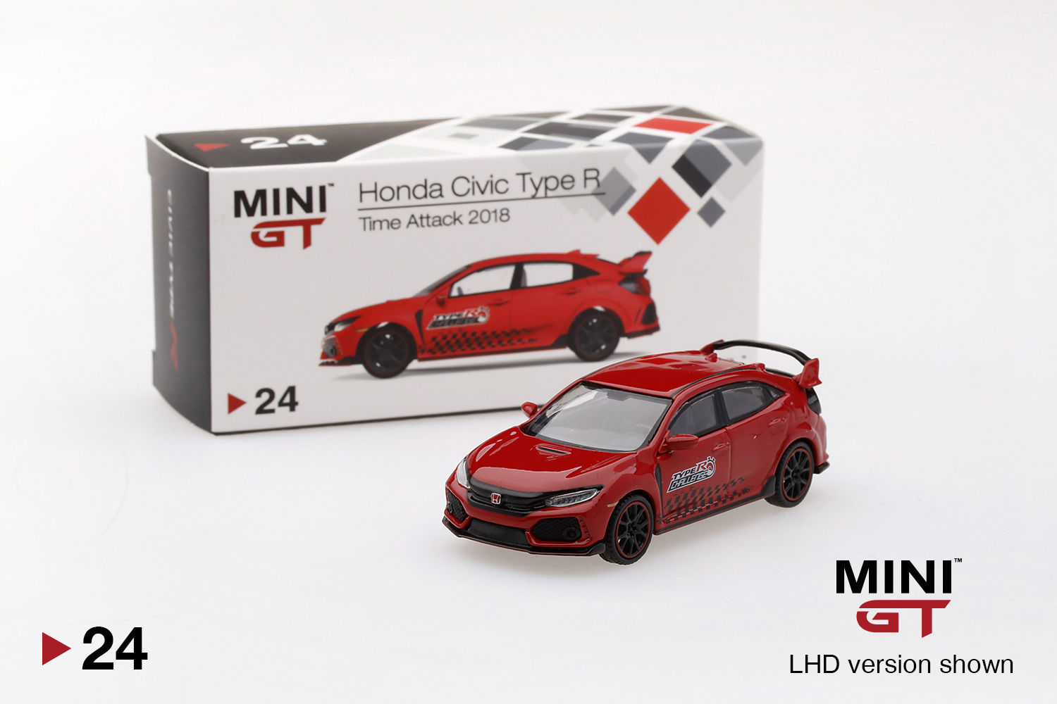 Mini GT 00024-L Honda Civic Type R (FK8) Time Attack 2018 LHD 1:64