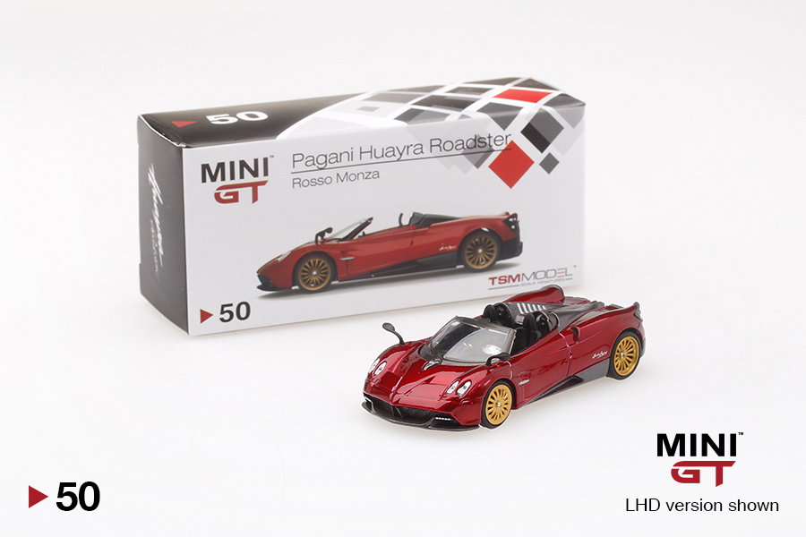 Mini GT 00050-L Pagani Huayra Roadster - Rosso Monza 1:64