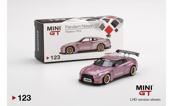Mini GT 00123-L Pandem Nissan GT-R GT Wing  Passion Pink (LHD) 1:64