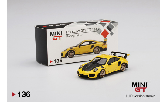 Mini GT MGT00136-L Porsche 911 GT2 RS  Racing Yellow (LHD) 1:64