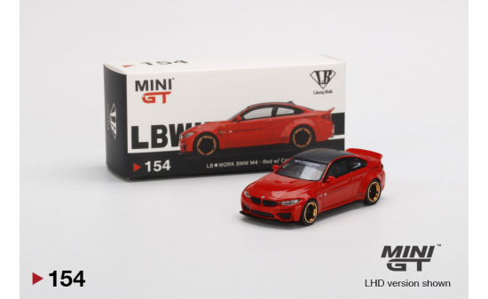 Mini GT MGT00154-L LB-WORKS BMW M4  Red w/ Copper Wheel  (LHD) 1:64