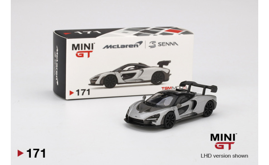 Mini GT MGT00171-R McLaren Senna Silver (RHD) 1:64