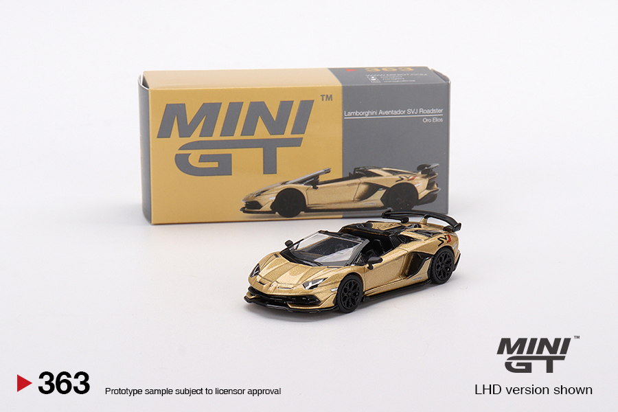 Mini GT MGT00363-L Lamborghini Aventador SVJ Roadster Oro Elios 1:64