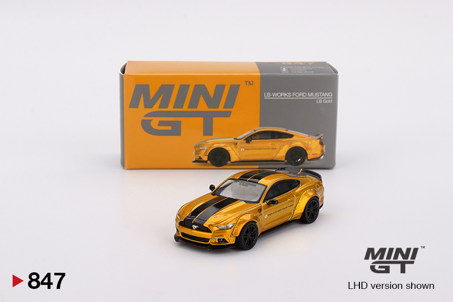 Mini GT MGT00847 LB-WORKS FORD MUSTANG LB Gold 1:64