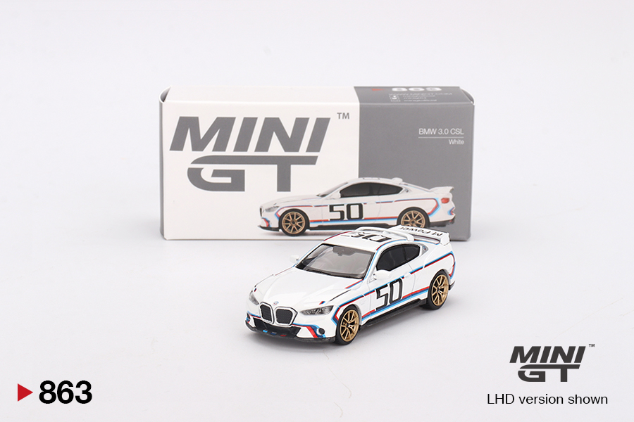 Mini GT MGT00863 BMW 3.0 CSL White 1:64