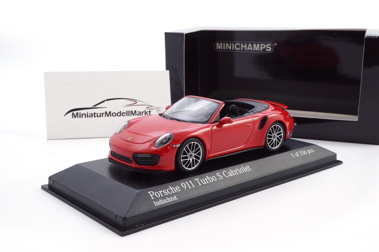 Minichamps 410067180 Porsche 911 (991.2) Turbo S Cabrio - Indischrot - 2017 1:43