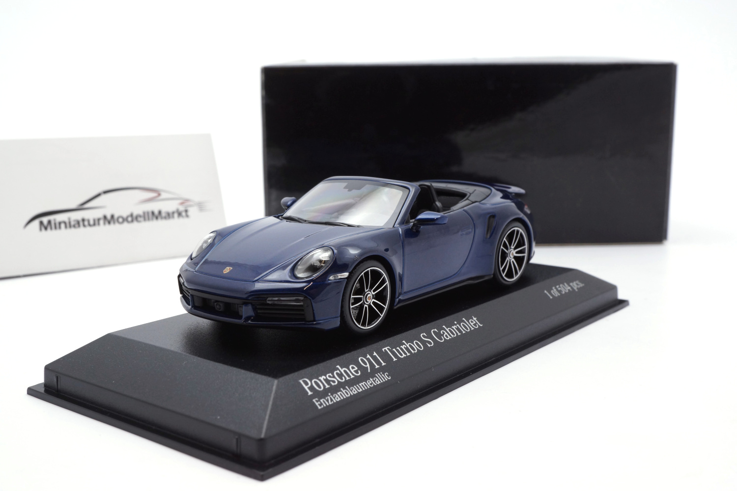 Minichamps 410069480 Porsche 911 (992) Turbo S Cabrio - Blau - 2020 1:43