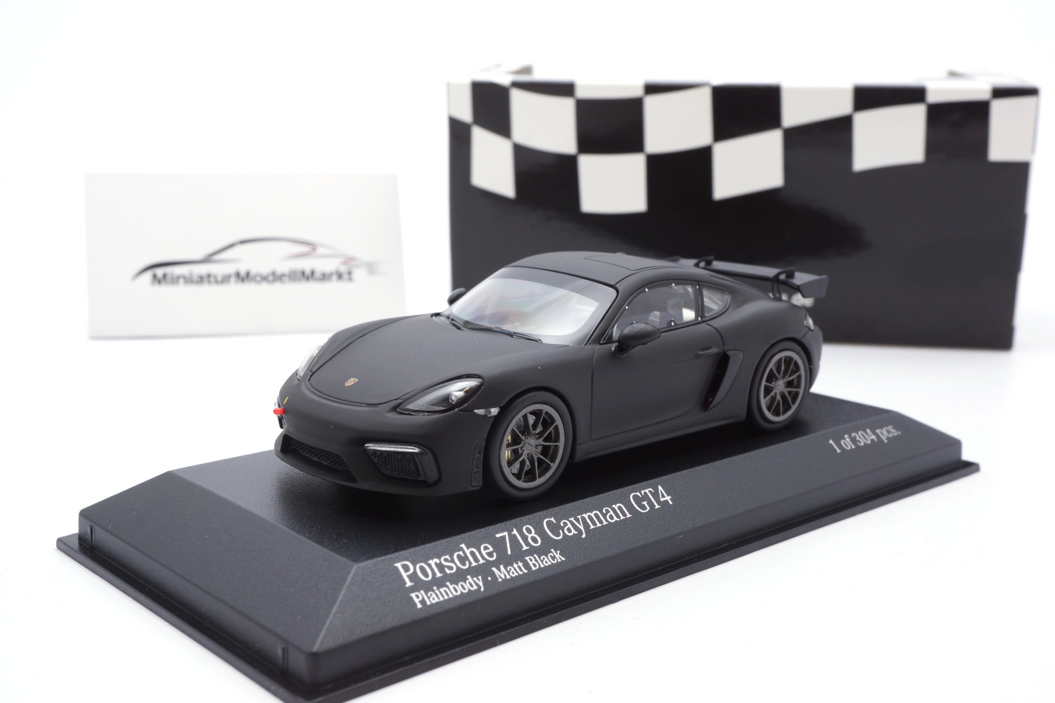Minichamps 410196101 Porsche 718 Cayman GT4 Clubsport - Matt-Schwarz - 2020 1:43