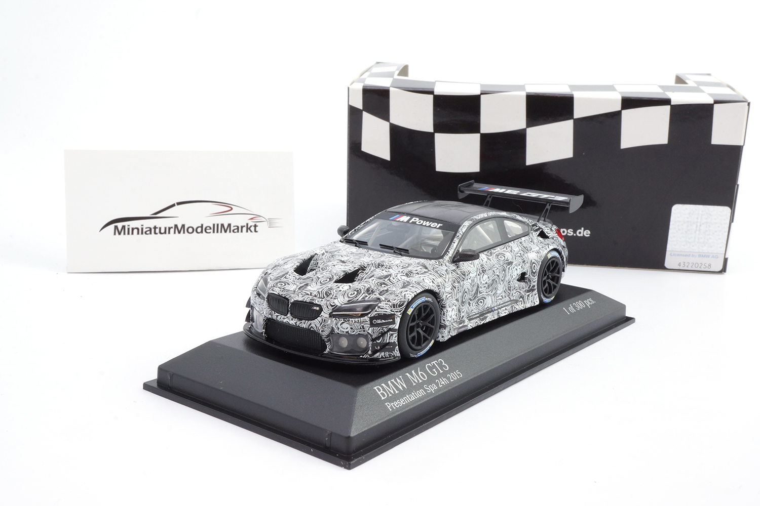 Minichamps 437152699 BMW M6 GT3 - Präsentation Spa 2015 1:43