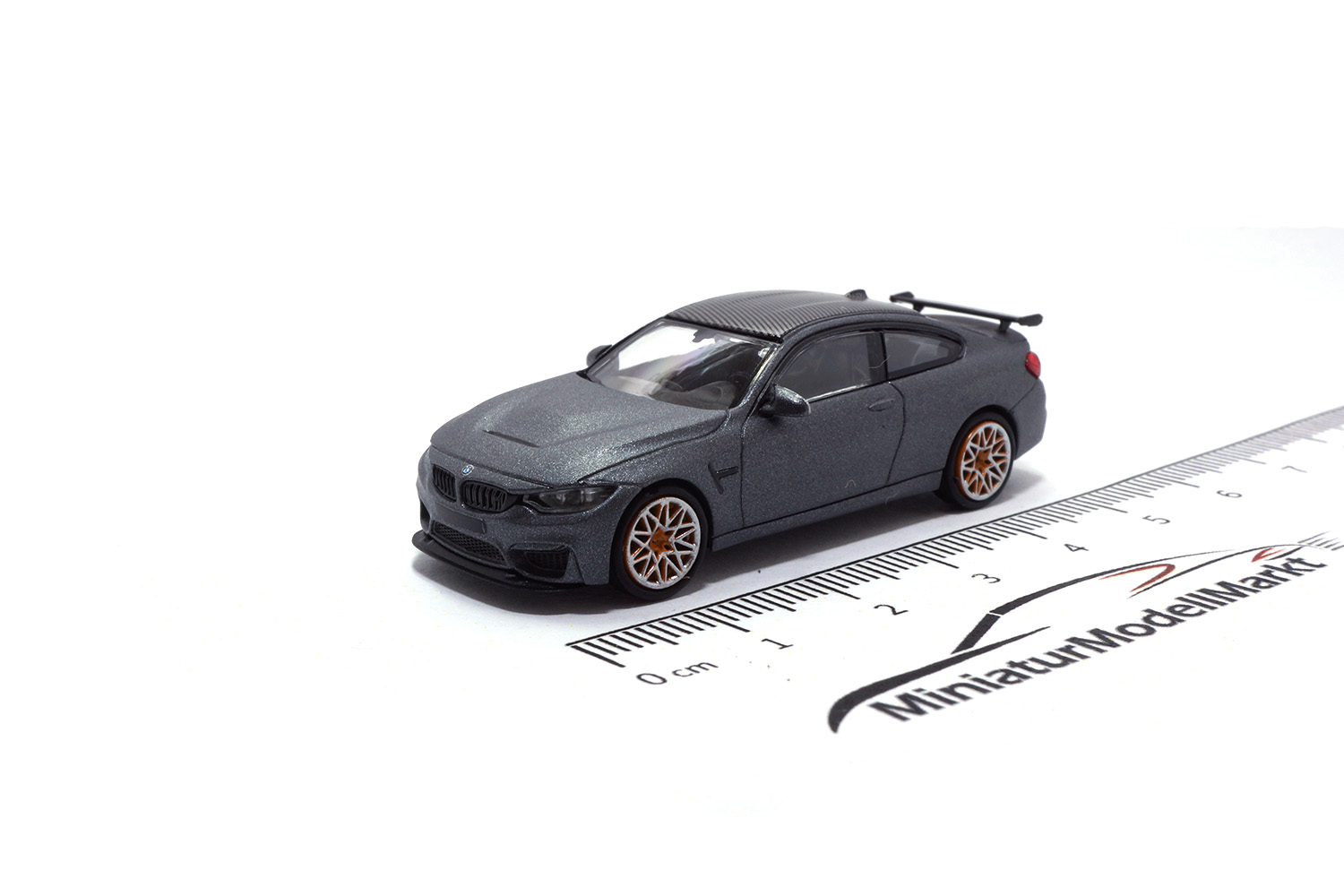 Minichamps 870027100 BMW M4 GTS - Matt-Grau/Orange Felgen - 2016 1:87