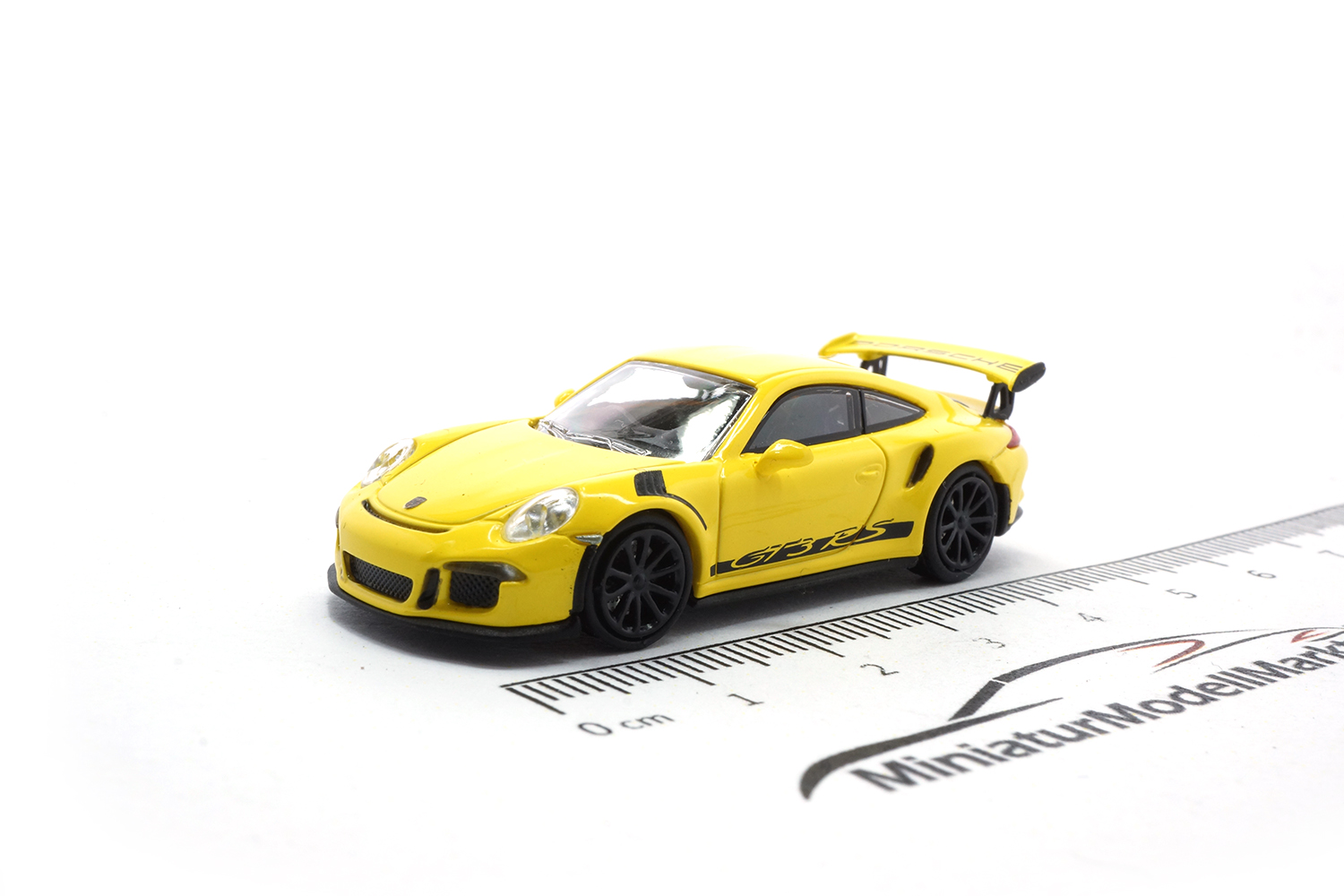Minichamps 870063225 Porsche 911 GT3 RS - Gelb mit Schrift - 2013 1:87