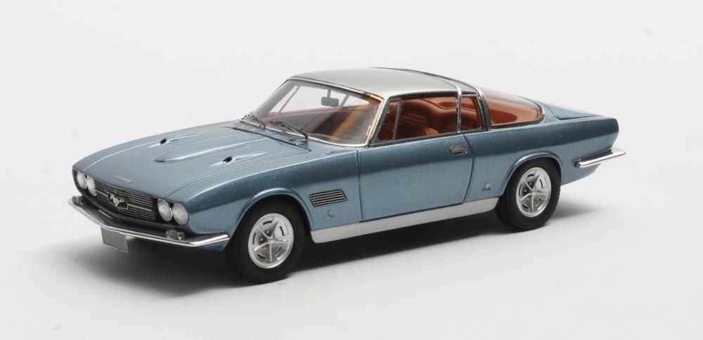 Matrix Scale Models 50603-052 Ford Mustang Bertone Automobile Quarterly open headlights metallic blue 1965 1:43