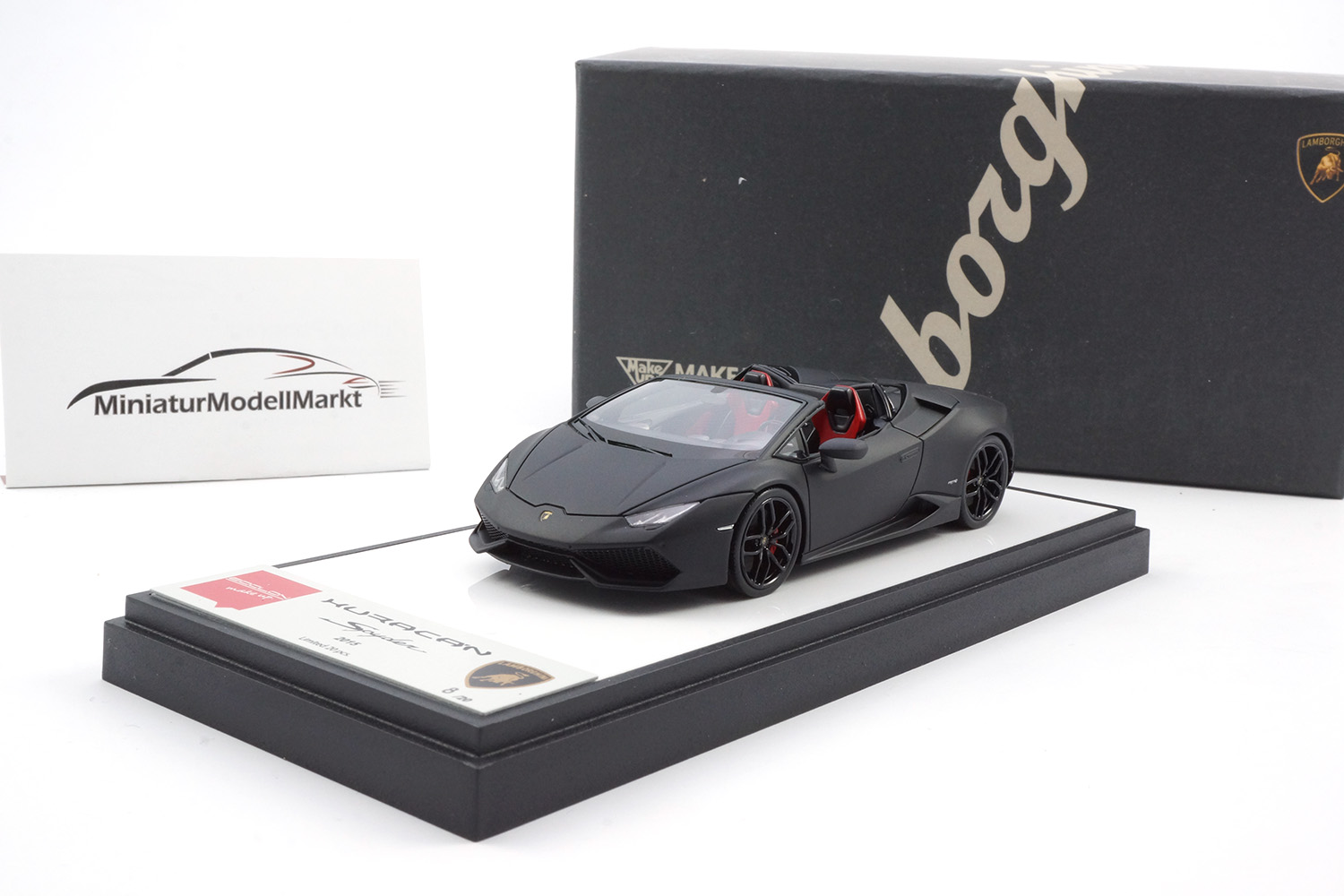 Make Up EM342A Lamborghini Huracan LP610-4 Spider - Matt Black 1:43