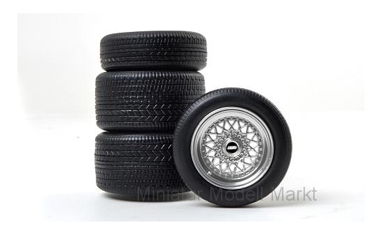 Neo 18285 Zubehör Räderset - Tuning Leichtmetallfelgen - silber 1:18