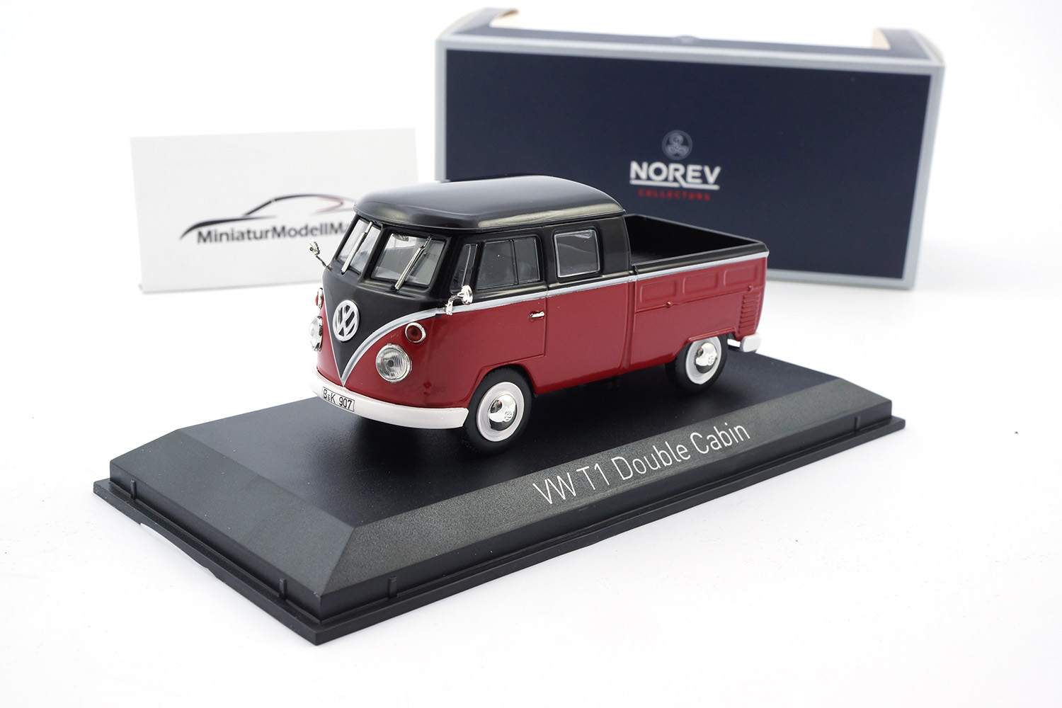 Norev 840218 VW T1 DoKa Pritsche - Rot/Schwarz - 1961 1:43