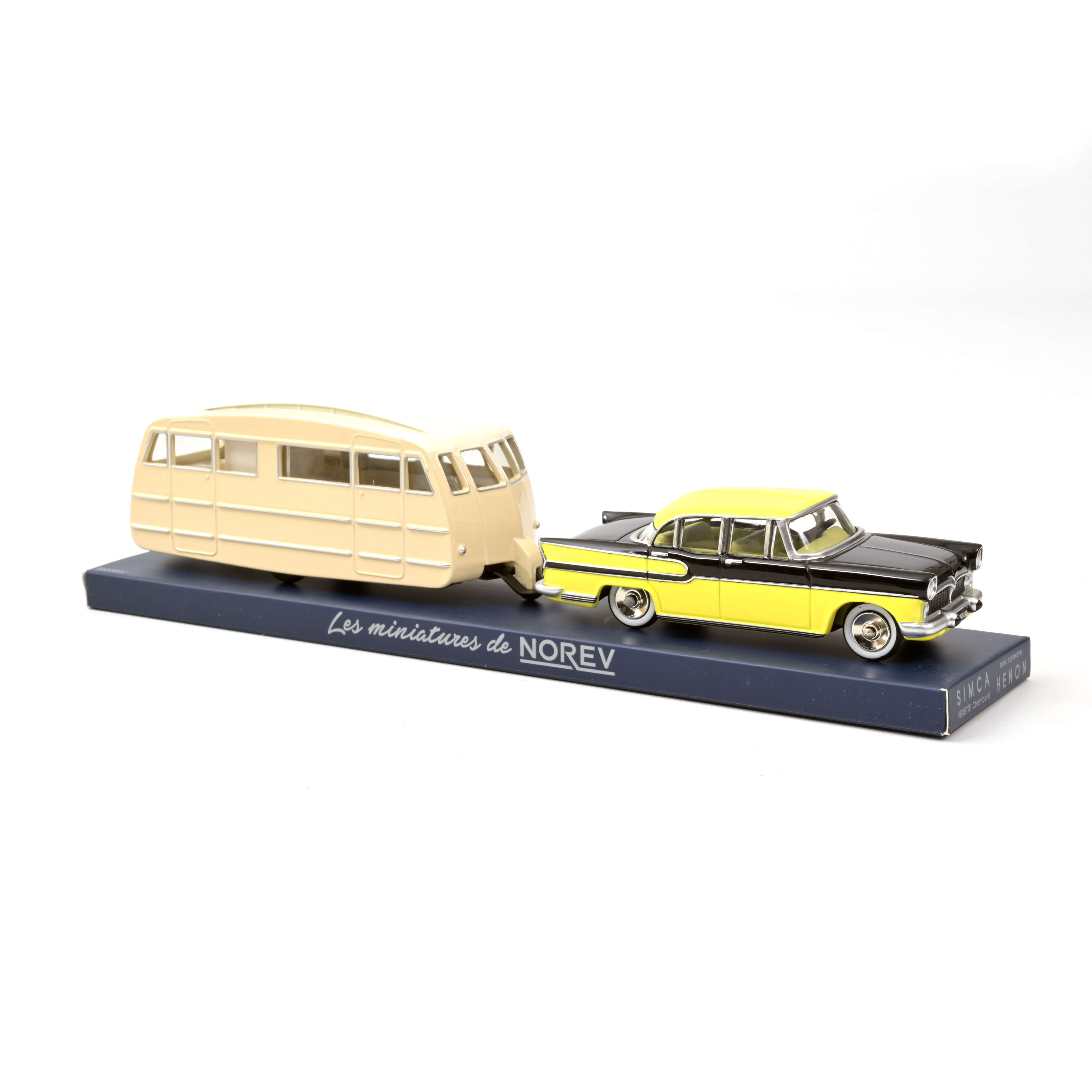 Norev CL5711 Simca Vedette Chambord + Caravan Henon - Yellow Paille 1:43