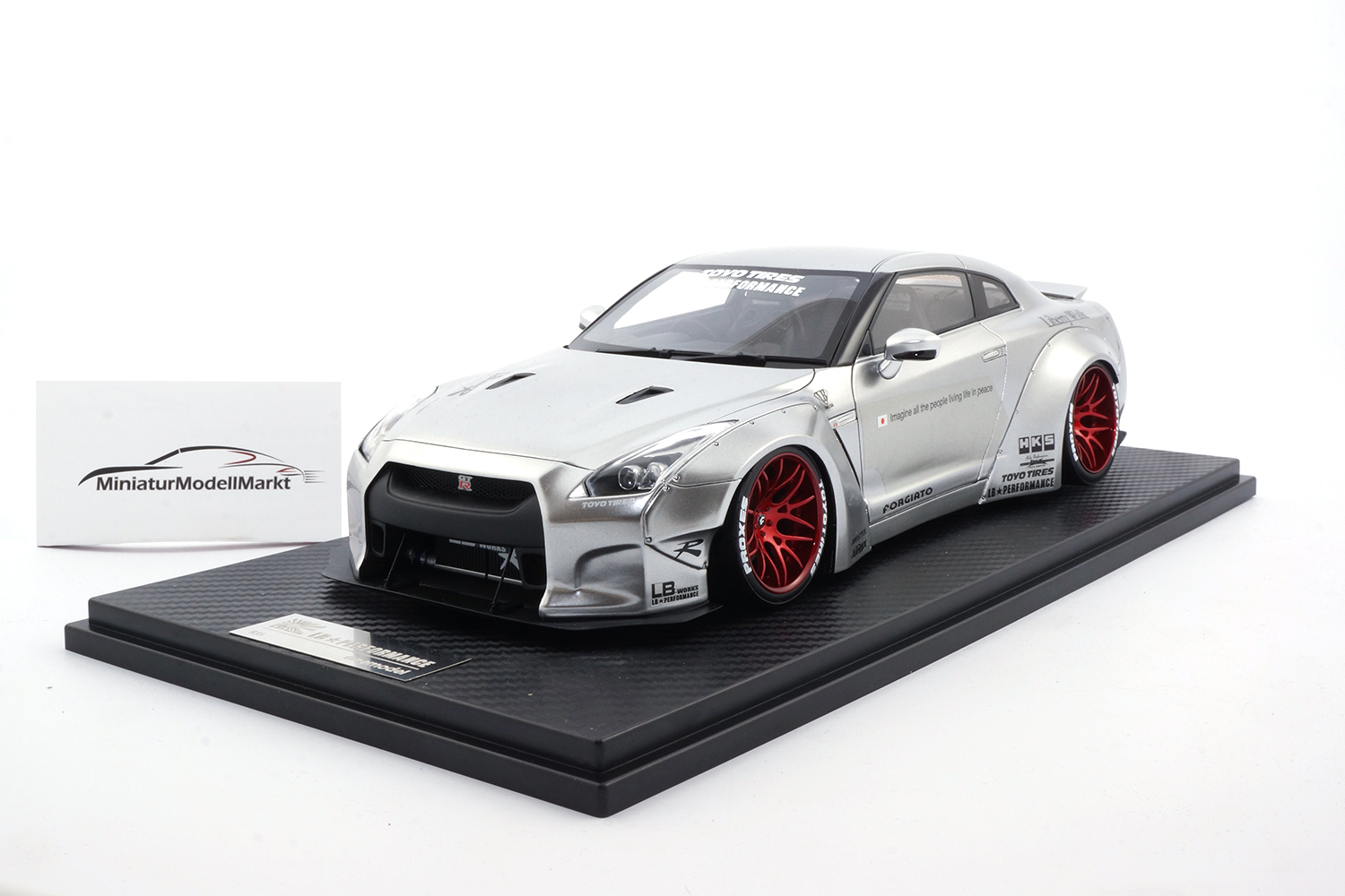 One Model 17B02-01 LB-Works Nissan GT-R (R35) Ducktail - Chrome 1:18