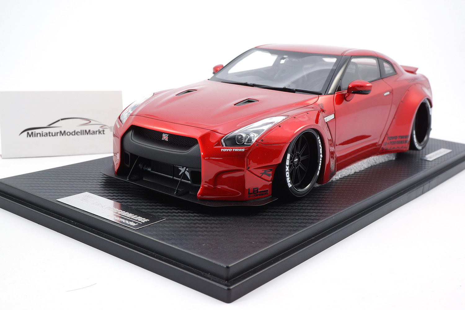 One Model 17B02-65 LB-Works Nissan GT-R (R35) Ducktail - Chrome Red 1:18