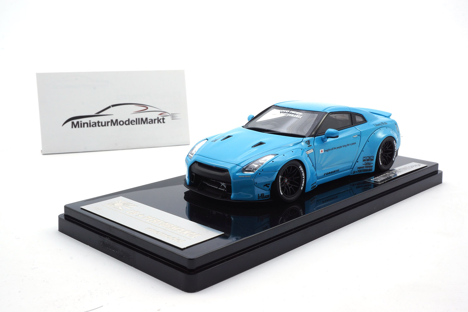 One Model 17B04-20 Liberty Walk Nissan GT-R (R35) - Baby Blue - Ducktail 1:43