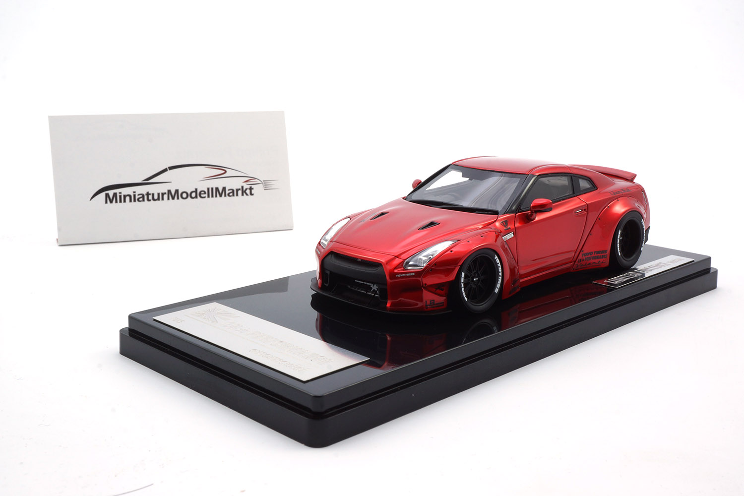 One Model 17B04-65 Liberty Walk Nissan GT-R (R35) - Chrome Red - Ducktail 1:43