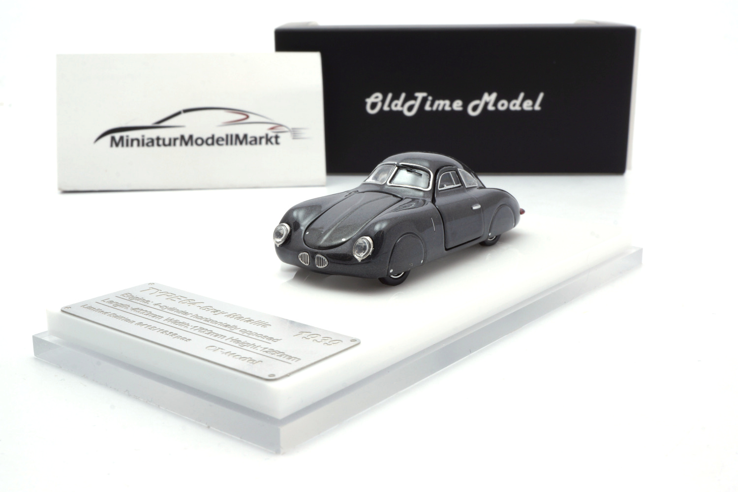 OldTime Model 640002B Porsche Typ 64 - Schwarz 1:64