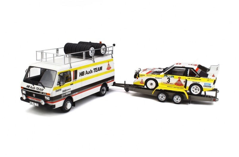 Ottomobile OT276 Audi Sport Set - Quattro S1 + Trailer + VW LT45 1:18