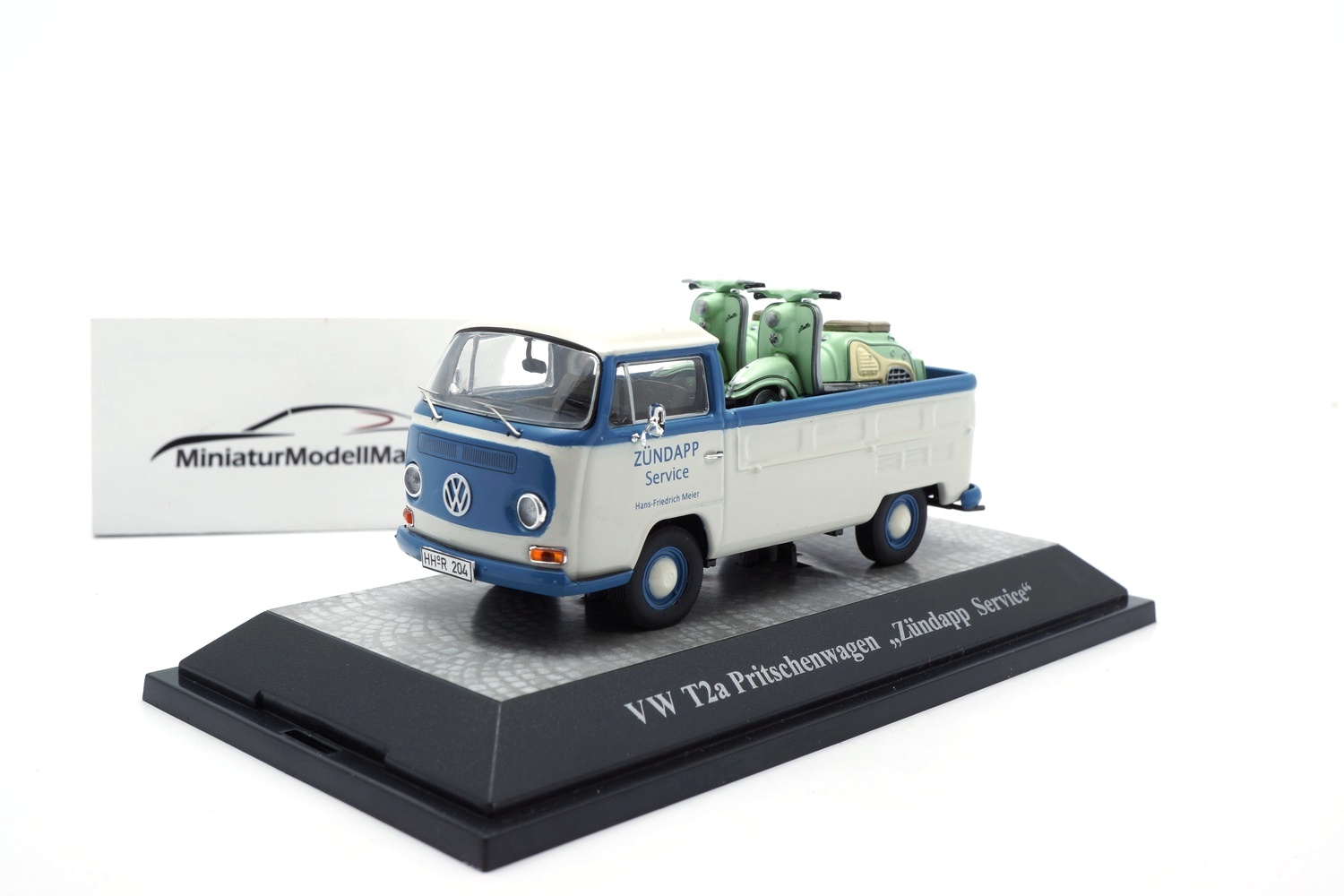 Premium ClassiXXs 11357 VW T2a Pritsche mit 2 Zündapp Bella 1:43