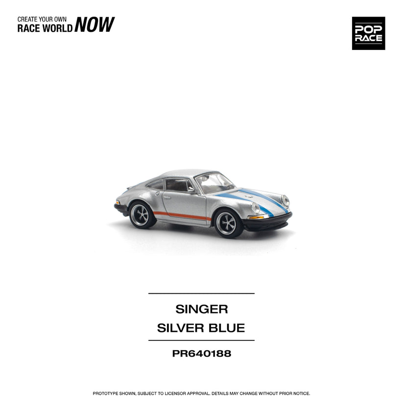 POPRACE PR640188 Porsche Singer 911 (964) - silber/blau 1:64