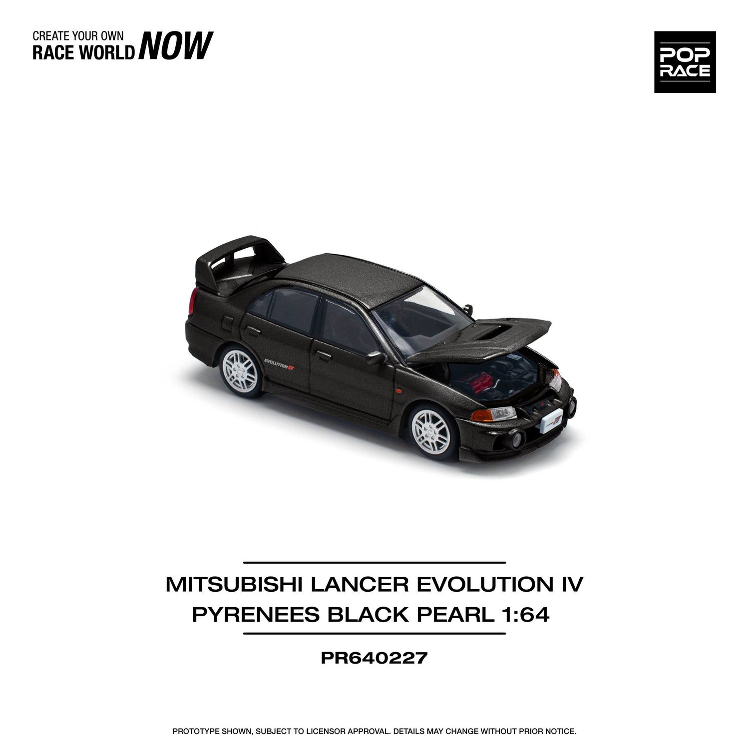 POPRACE PR640227 Mitsubishi Lancer Evolution IV - pyrenees black pearl 1:64