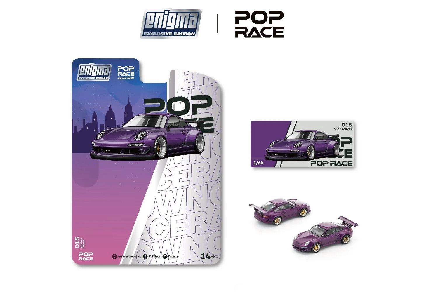 POPRACE PRE015 Porsche 911 (997) RWB - Purple 1:64