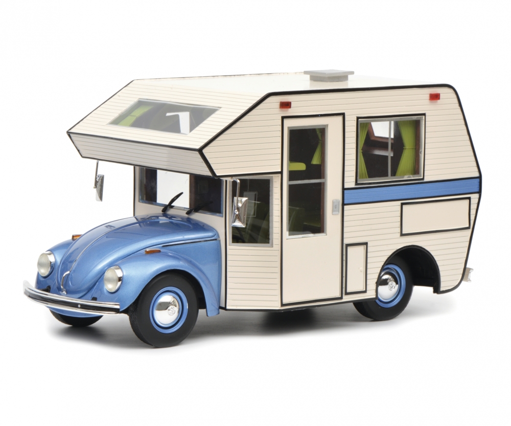 Schuco 450011400 VW Käfer Motorhome, blau 1:18 1:18