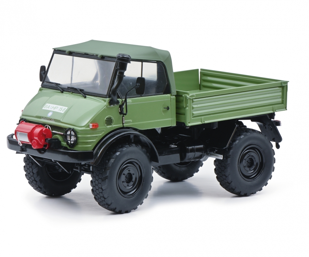 Schuco 450044500 Unimog 406 Cabrio - grün 1:18
