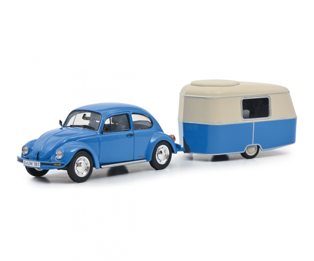 Schuco 450268300 VW Käfer 1600i m Eriba Puck blau 1:43 - Vorbestellung 1:43