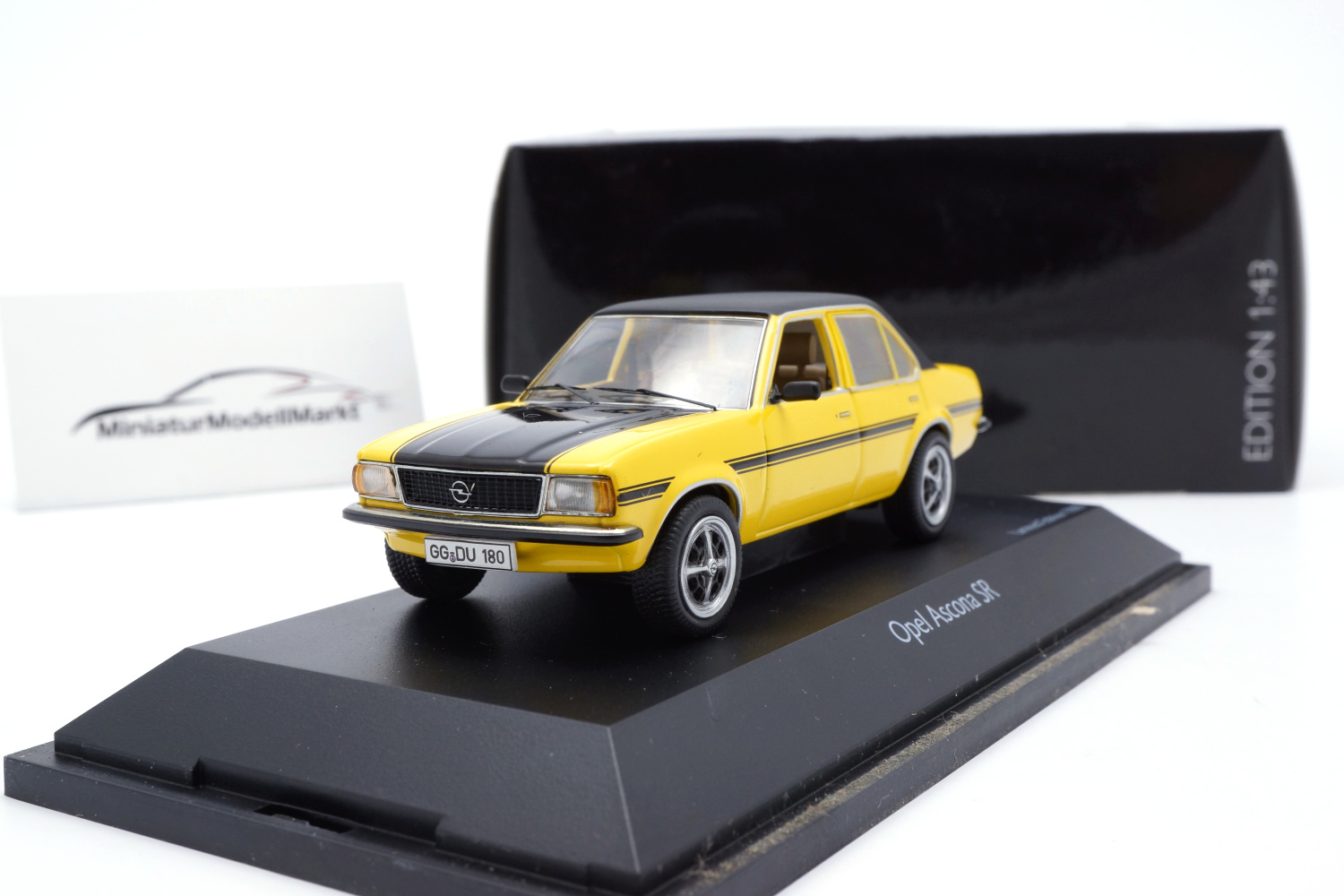 Schuco 450329600 Opel Ascona SR - gelb/schwarz 1:43