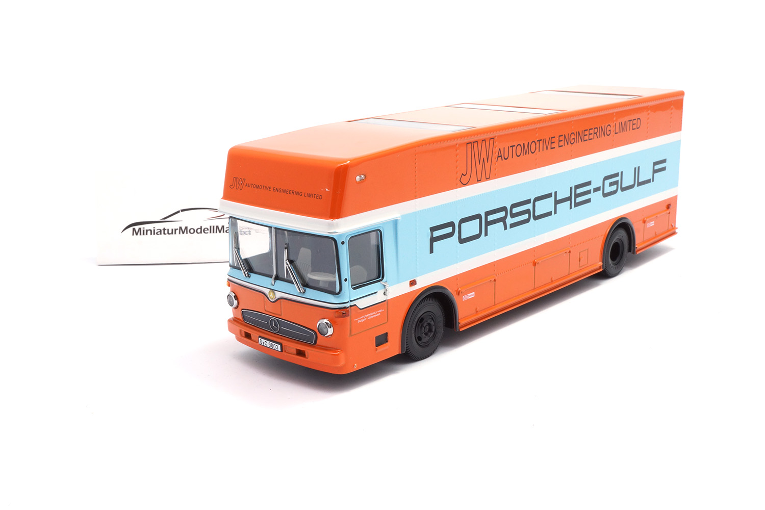 Schuco 450372800 Mercedes-Benz O 317 Renntransporter Gulf 1:43