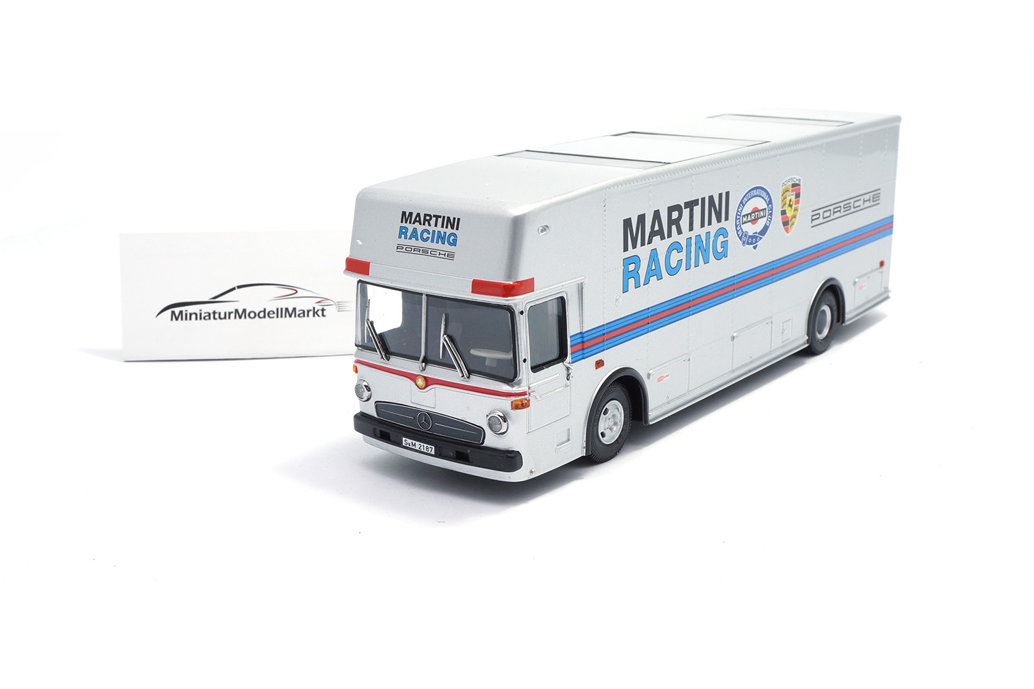 Schuco 450373300 Mercedes-Benz O 317 Renntransporter Martini - Silber 1:43