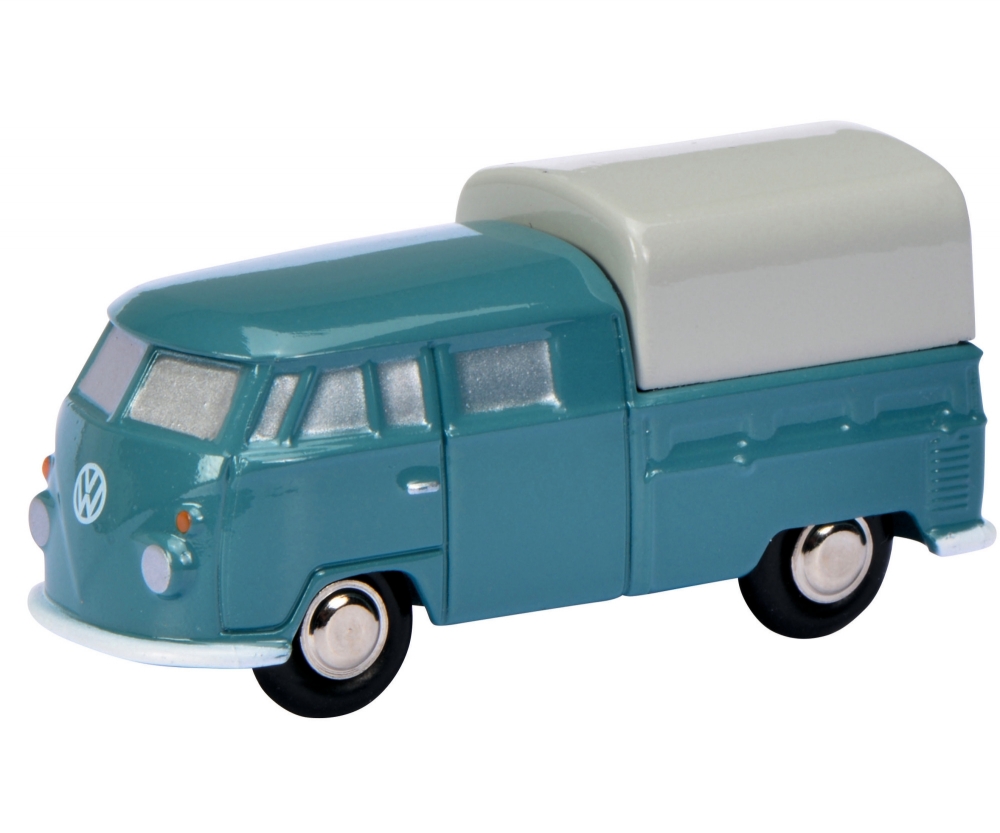 Schuco 450557000 Pic.VW T1 Doppelkabine, blau 1:90