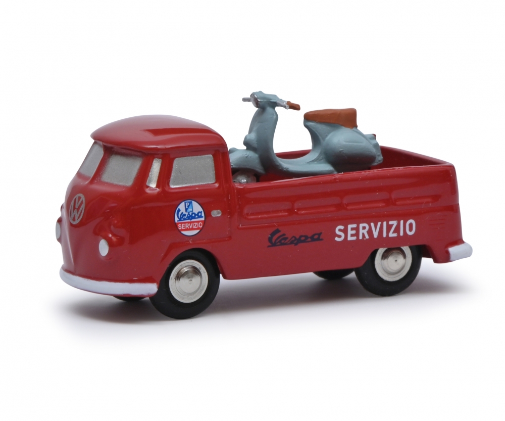 Schuco 450563600 Pic.VW T1 Prit. VESPA SERV. rot 1:90