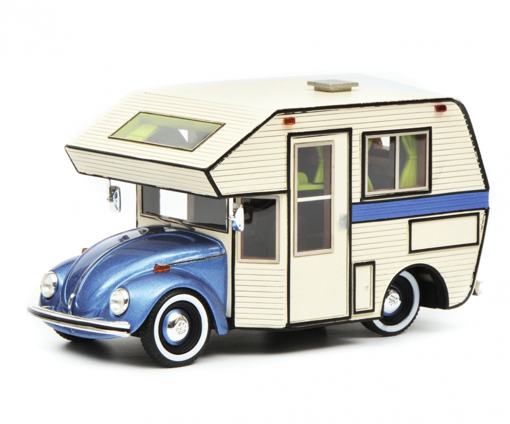 Schuco 450889900 VW Käfer Motorhome, blau 1:43 1:43