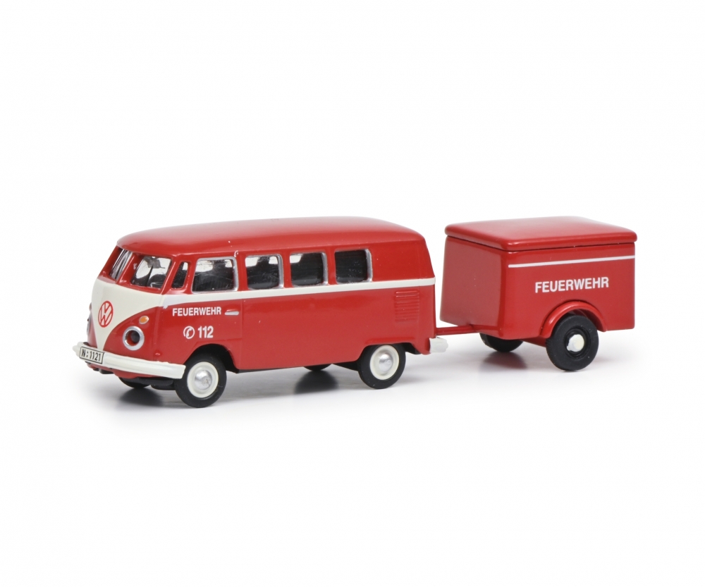 Schuco 452661800 VW T1 Bus m.Anh. Feuerwehr 1:87 - Vorbestellung 1:87