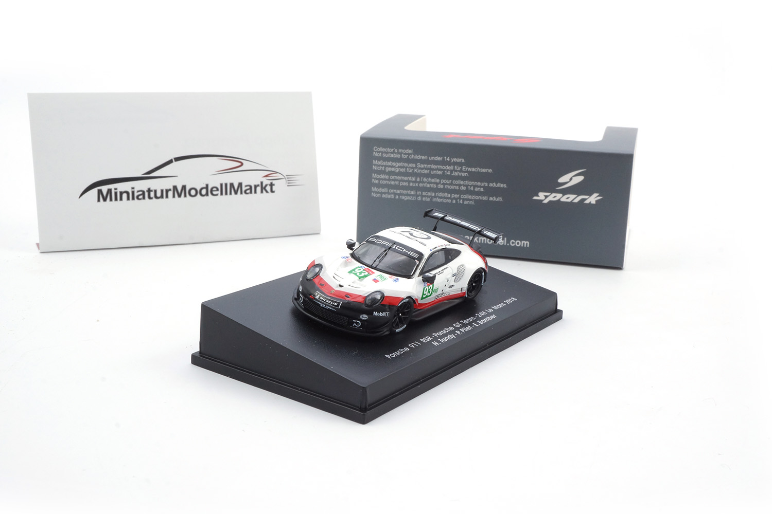 Spark 87S144 Porsche 911 RSR #93 - Porsche GT Team - Le Mans 2018 1:87