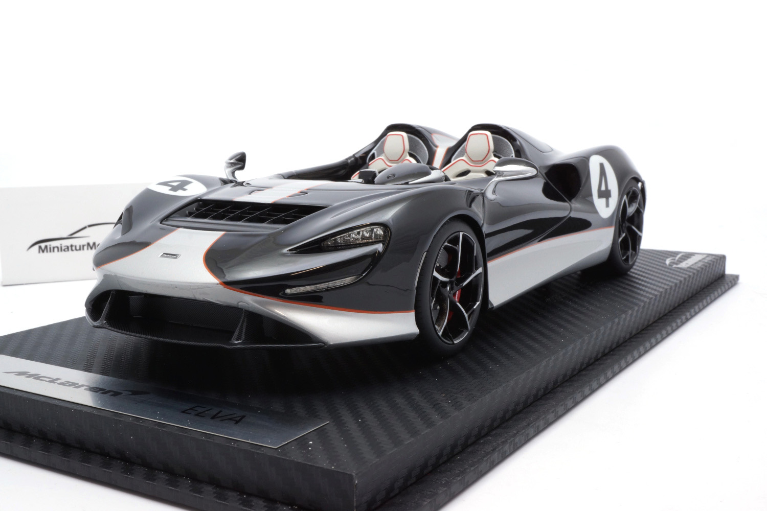 Tecnomodel T18EX09B Mclaren Elva #4 - schwarz/silber - 2020 1:18