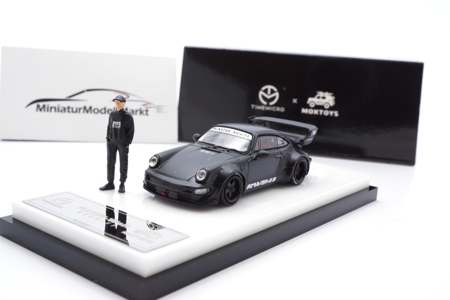 Timemicro TM-RWB964-01 Porsche 911 (964) - RWB - Schwarz mit Figur 1:64